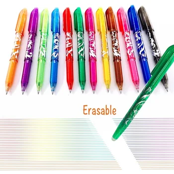 Стираемые Гелевые ручки - 12шт Термостирающих Ручек для ткани, Шариковая ручка с тонкой Ручкой 0,5 мм для детей, Студентов и Взрослых