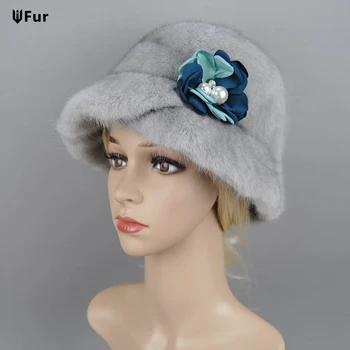 Модная женская шапка из натурального меха норки, шапка из цельного меха, лучшие аксессуары, теплые меховые шапки русской зимы для леди
