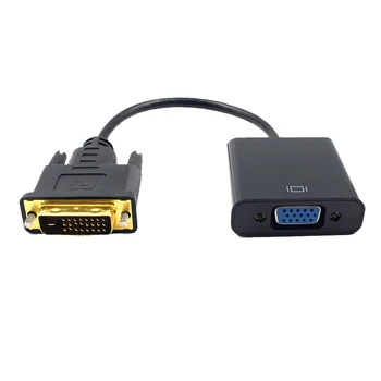 DVI Male to VGA Female DVI 24 + 1 25-Контактный Видео Конвертер, кабель-адаптер, Дисплей для ПК, кабель-конвертер 1080P