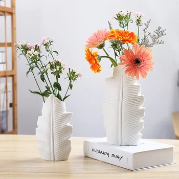 Керамическая ваза в скандинавском простом стиле, Чистый Белый пигмент, Обожженный сухой Цветок, Цветочная композиция, украшение для дома