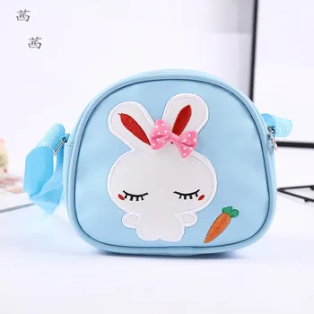 Горячая распродажа, Корейская версия, Милая сумка с Диагональным Крестом для девочек Little Rabbit, Детская Сумка на одно плечо, Модная Женская Маленькая сумка с 3D Бантом